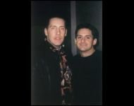 Neon Deuce's David Wade with cowriter Brad Paisley backstage in Las Vegas
