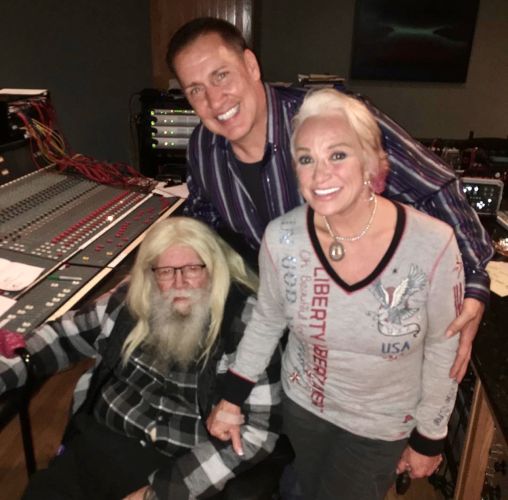 David Wade in the studio recording with David Allan Coe and Tanya Tucker